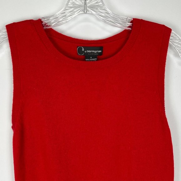 C by Bloomingdales Red Cashmere Cardigan Shell Sweater Set 2 Piece size Small - Picture 8 of 13